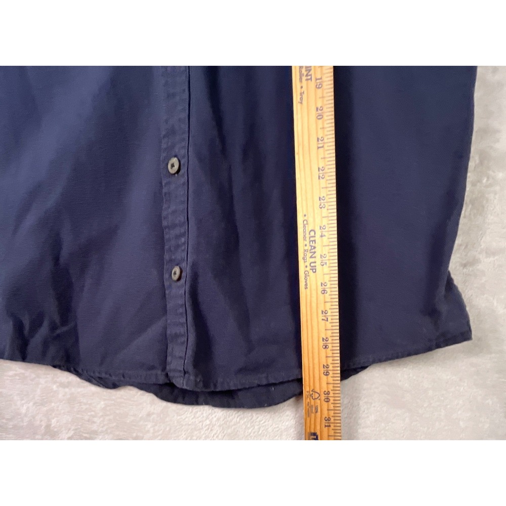 CE Schmidt Workwear Mens Shirt Button Down Medium Navy Blue Sleeveless Canvas - Picture 5 of 6